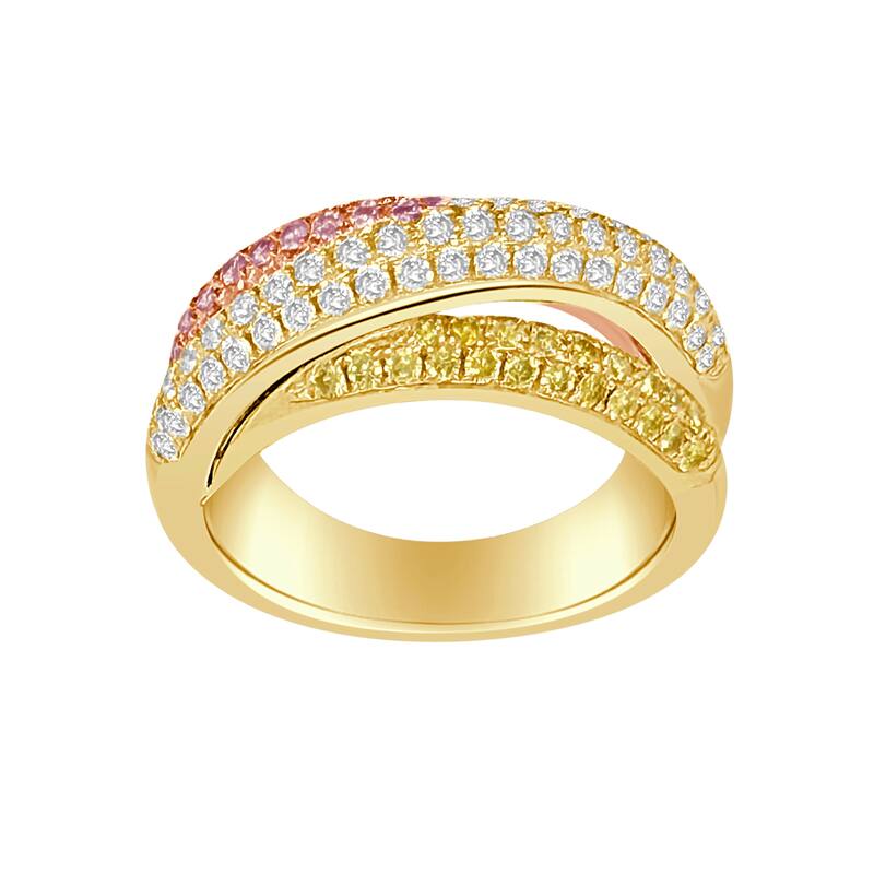 Auriya 14k Gold Lab Grown Diamond Tri-Color Rolling Band 1.07 ct. tw. (F-G, VS)