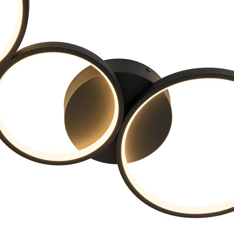 Minimalist 4 Ring Dimmable LED Semi Flush Mount Light 35 in 3000K