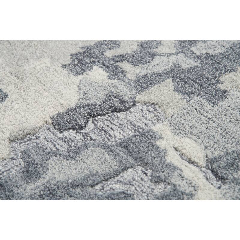 Alora Decor Flare Abstract Grey, and Cream Hand-tufted Wool Rug