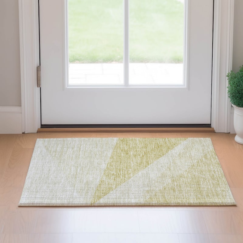 Premium Washable Super Soft Geo Abstract Mayfield Rug - Wheat - 1' 8" x 2' 6" - Rectangle