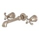 preview thumbnail 4 of 13, French Country 3-Hole Wall Mount Roman Tub Faucet Brushed Nickel