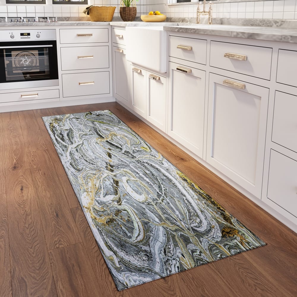Indoor/ Outdoor Addison Karina Abstract Washable Area Rug