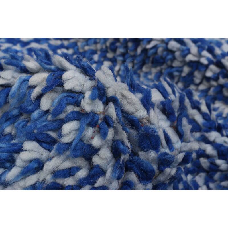 ECARPETGALLERY Hand-knotted Beni Ourain Blue Wool Rug - 3'8 x 5'7