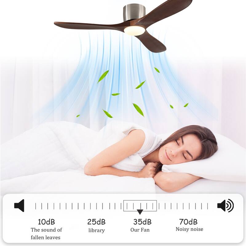 52" Ceiling Fan with Light and Remote Control, Reversible DC Motor