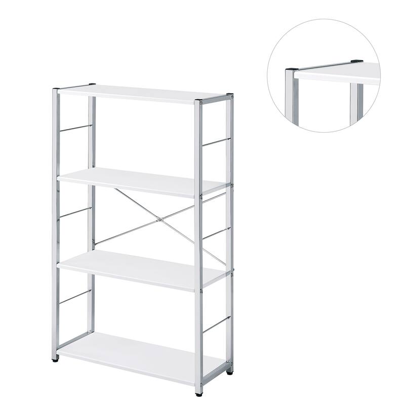 Modern 4 Tier Bookshelf in White