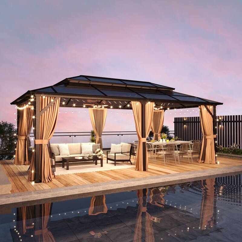 Outdoor Double Roof Hardtop Gazebo