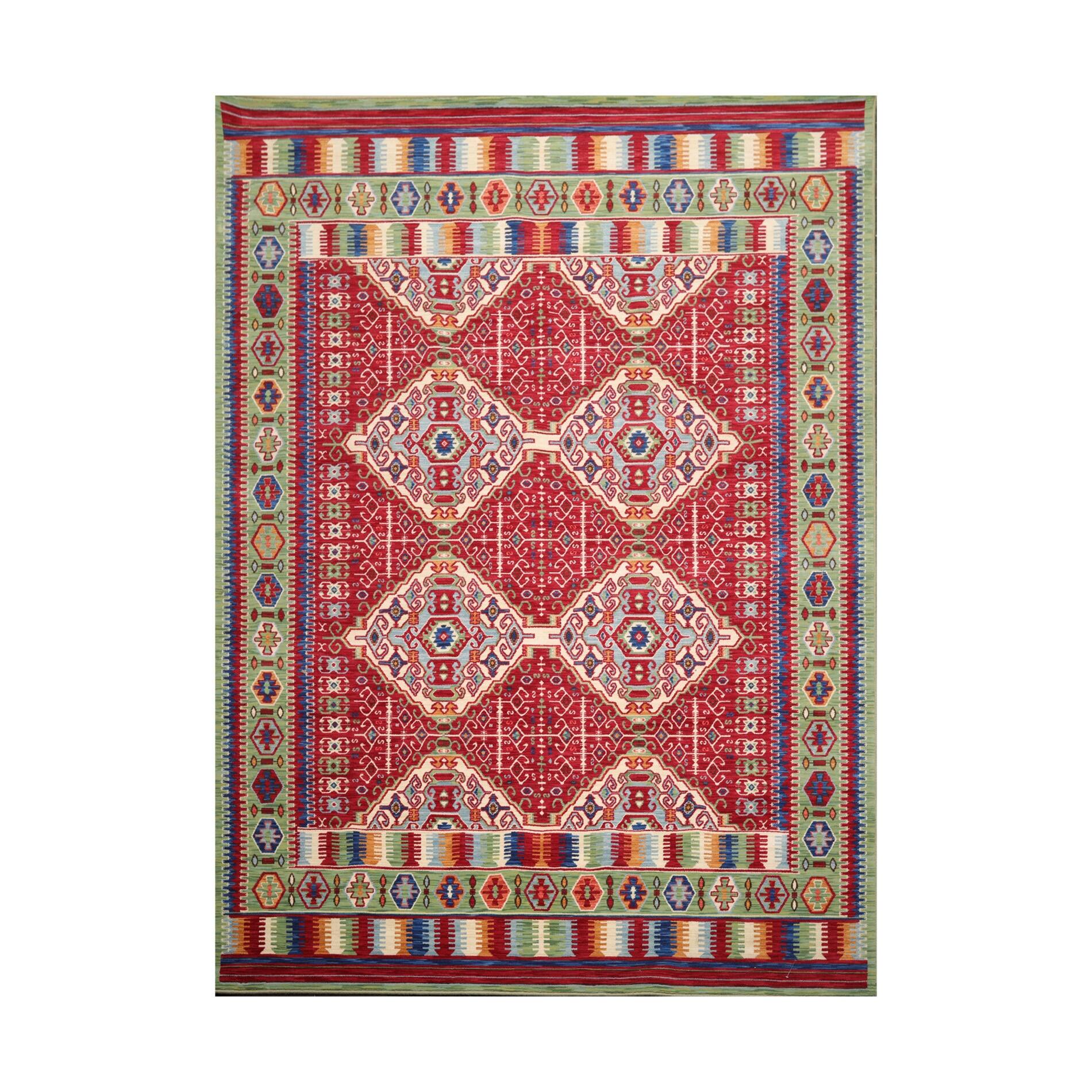 8x10 Machine Made 100 Wool Traditional Oriental Area Rug Red, Mint