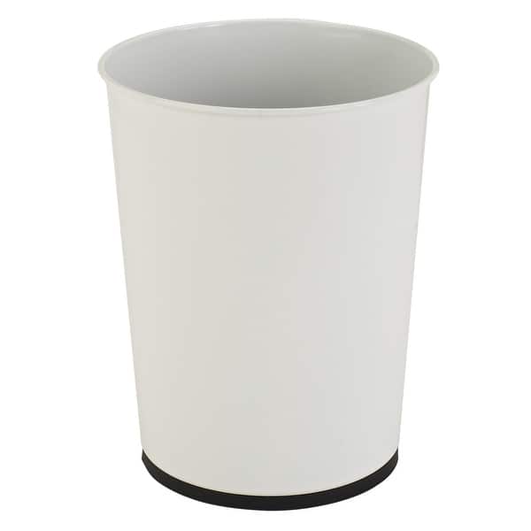 slide 2 of 6, Bath Bliss White Stainless Steel Trash Can - 7.9" Rd x 10"