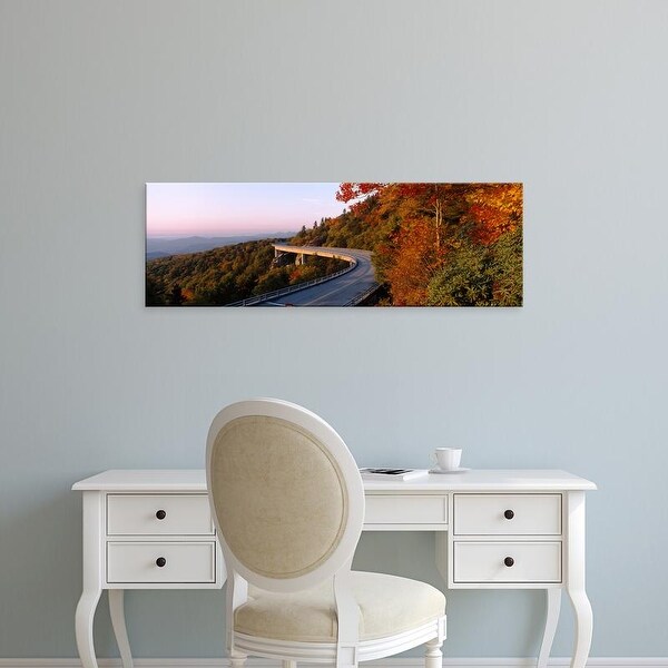 Easy Art Prints Panoramic Image 'Curved road, Linn Cove Viaduct, Blue Ridge Parkway, North Carolina' Canvas Art