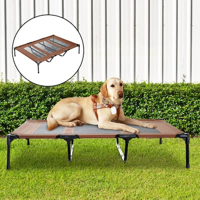 Pawhut Elevated Cooling Mesh Dog Bed Cot - 48" x 36.25" x 9"