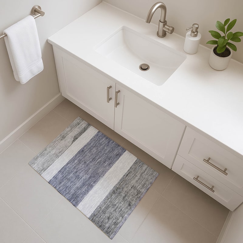 Premium Washable Super Soft Ombre Gabbeh Mayfield Rug - Denim - 1'8" x 2'6"