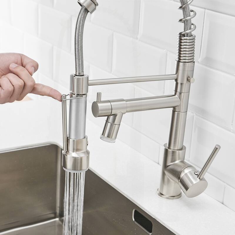 Commercial LED Kitchen Faucet with Pull Down Sprayer