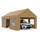preview thumbnail 35 of 42, Heavy Duty Carport with Roll-Up Sidewall and Ventilated Windows with Removable Sidewalls