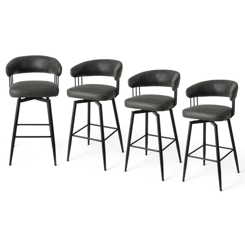 Glitzhome 26 or 31 Inches Modern Upholstered Swivel Counter Height Bar Stools
