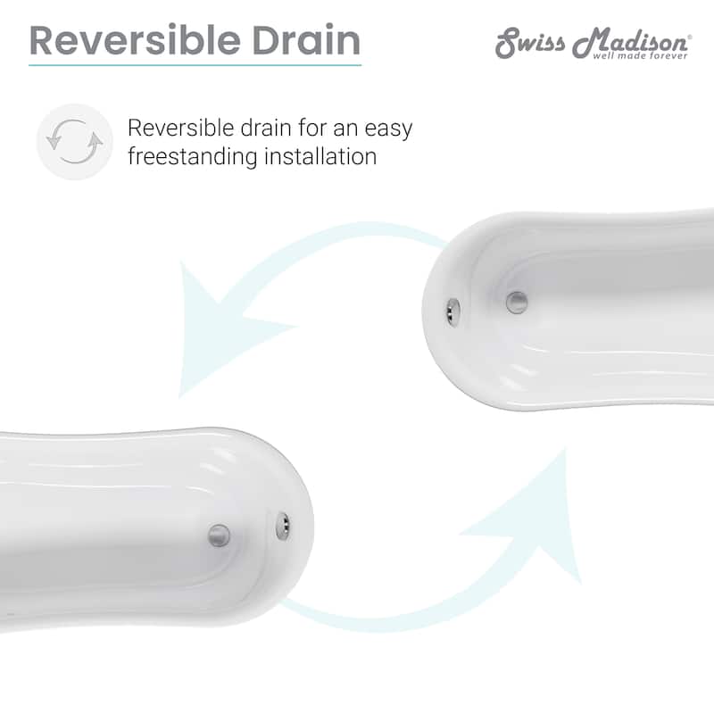 Caché Single Slipper, Clawfoot Soaking Acrylic Bathtub