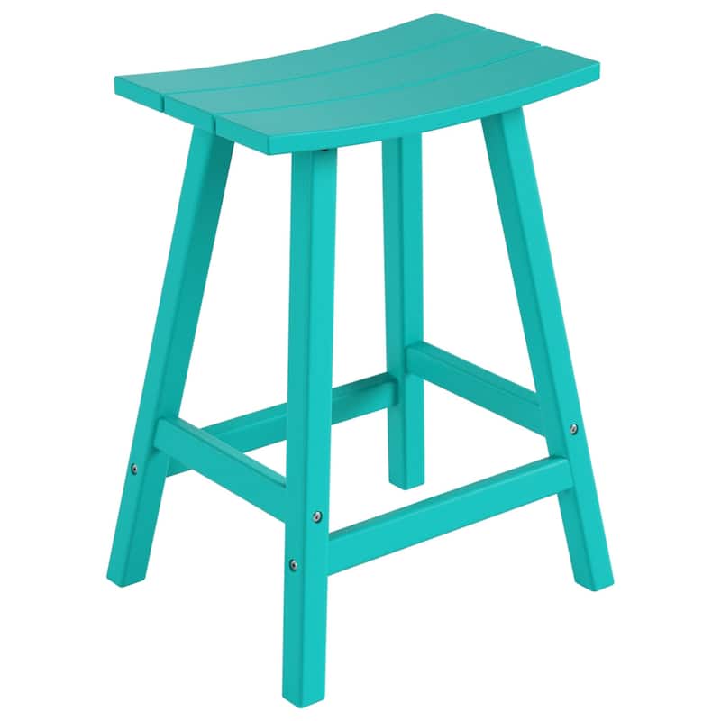Polytrends Laguna Hdpe All Weather Outdoor Patio 24" Saddle Seat Counter Stool