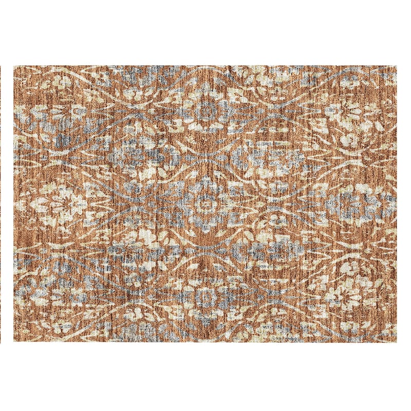 Machine Washable Indoor/ Outdoor Chantille Traditional Distressed Rug
