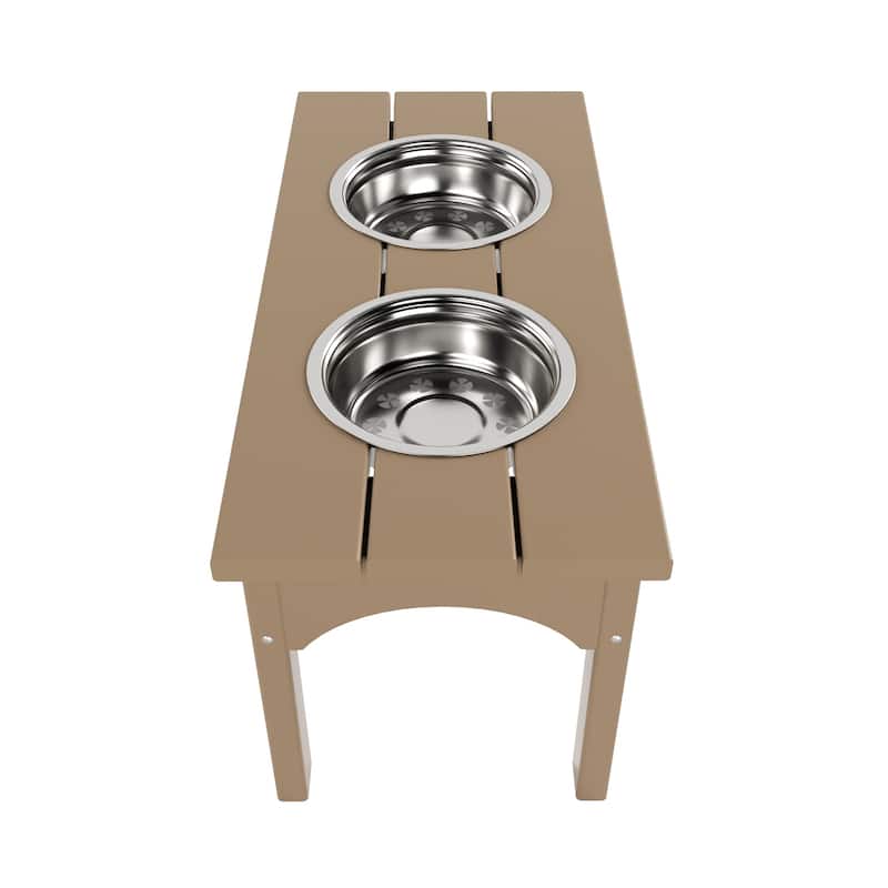 Polytrends Elevated Pet Feeder with Stainless Steel Bowls - N/A