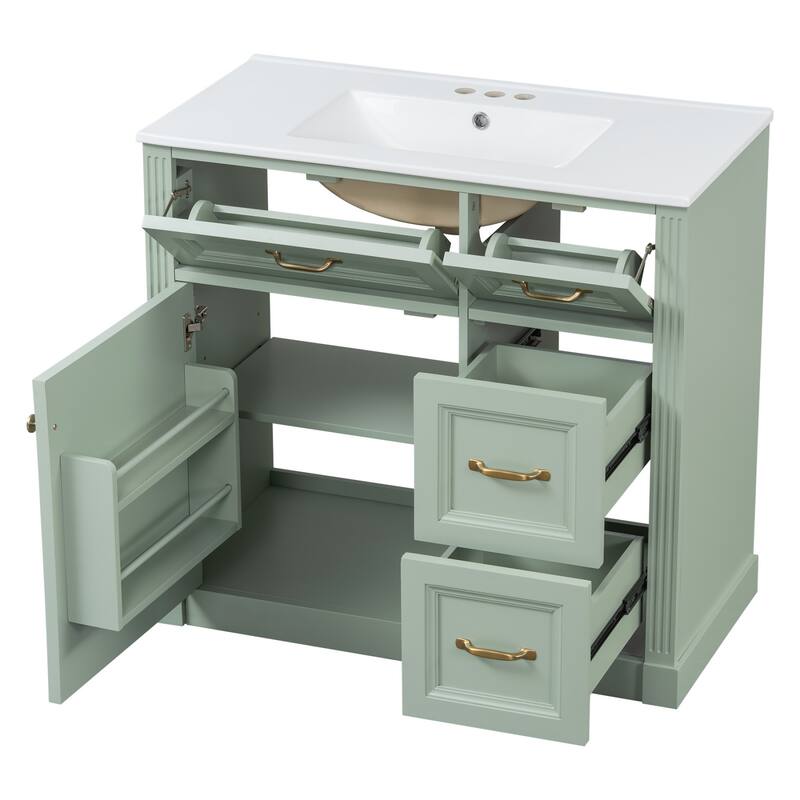 Bathroom Vanity with Sink, Cabinet with Drawers