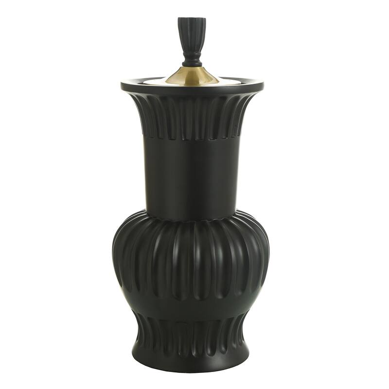 Dann Foley Lifestyle - Pleated Decorative Urn Vase with Lid - Brass Finish
