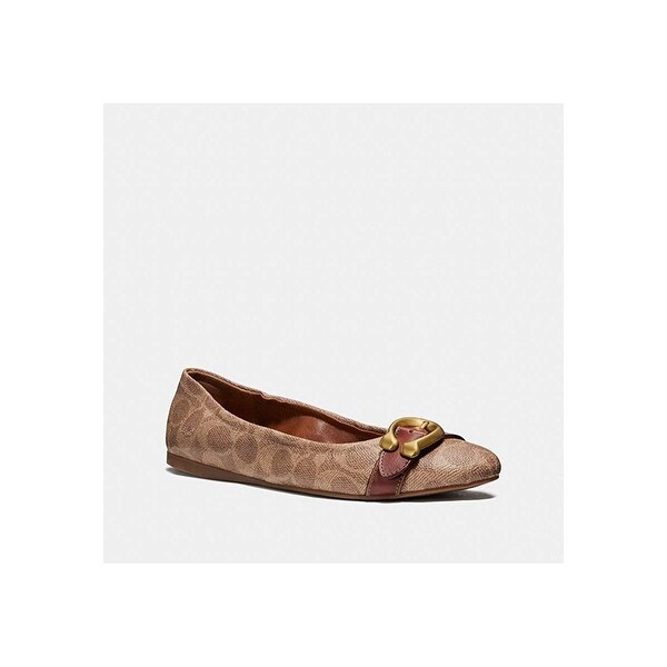 coach stanton signature buckle ballet flats