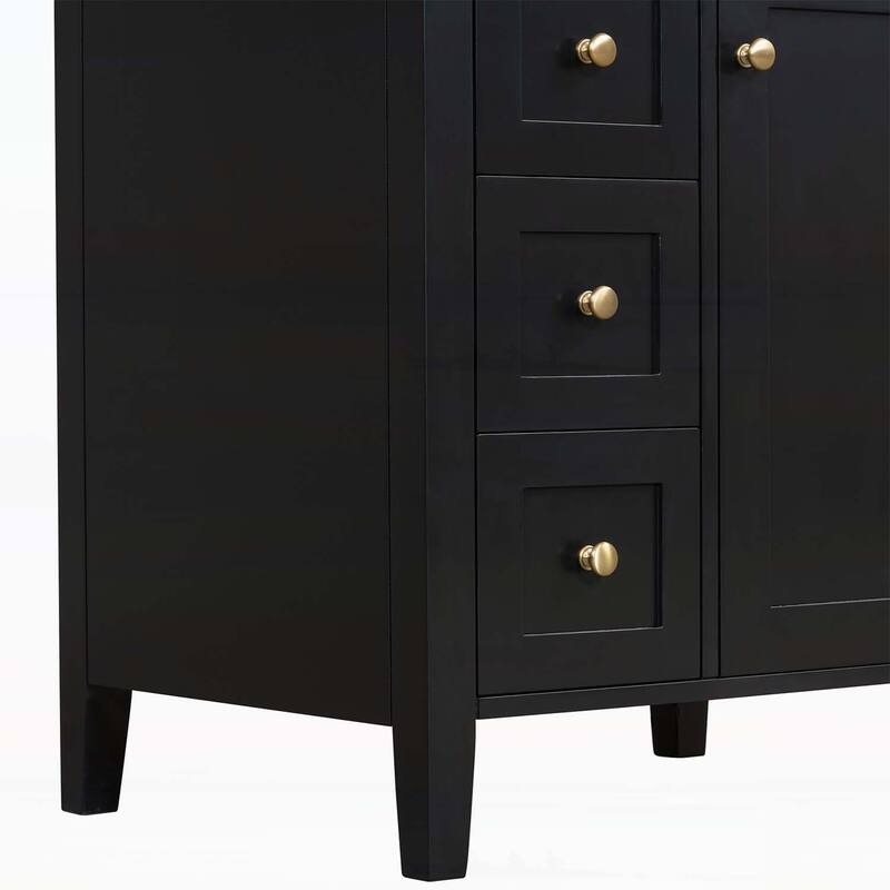 24" Black Bathroom Vanity with Sink