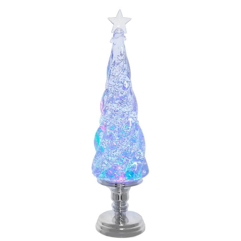 Kurt Adler 17.72-Inch Battery Operated RGB LED Lighted Swirling Glitter Tree