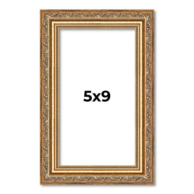 5x9 Frame Red Solid Wood Picture Frame Width 1.75 Inches | Interior Frame Depth 1 13/16 Inches