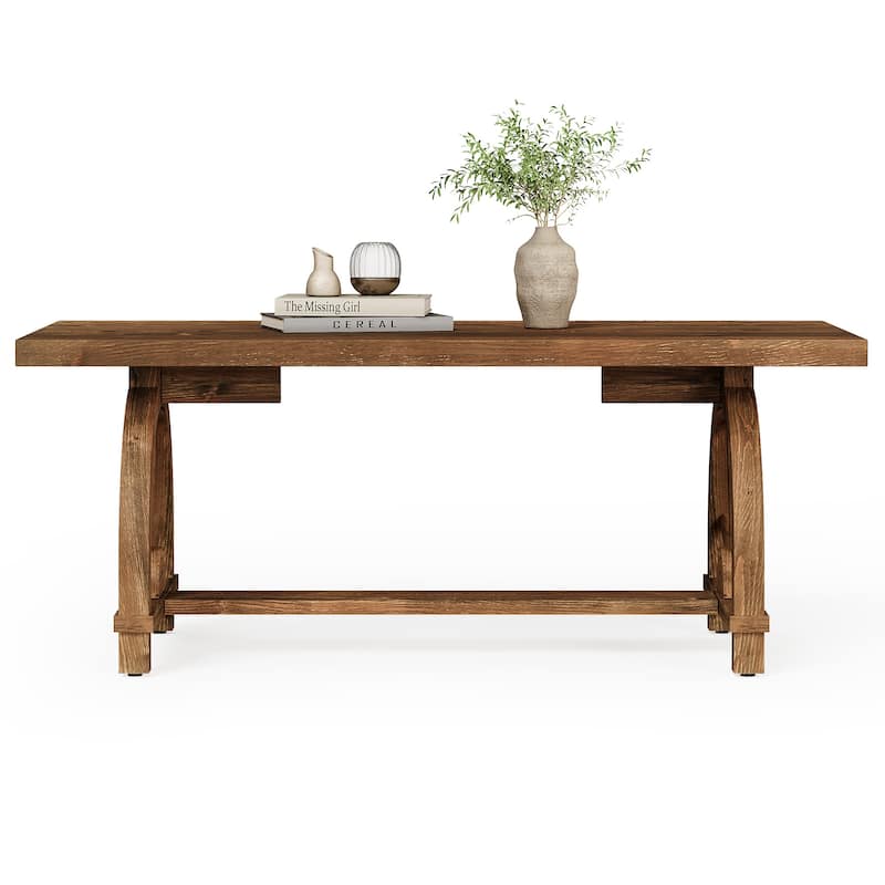 47" Solid Wood Coffee Table, Farmhouse Rectangular Center Table