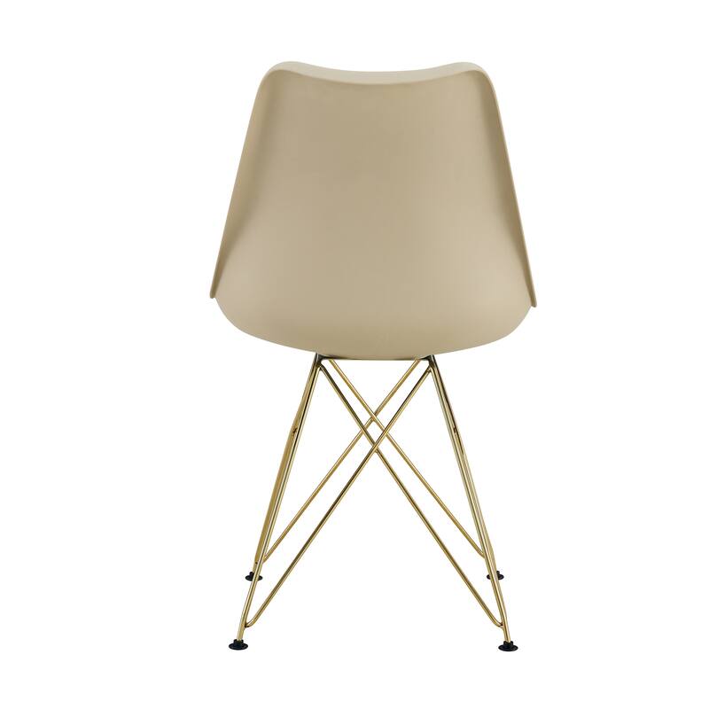 Modern Dining Chairs with Plastic Seat and Metal Legs (Set of 4)