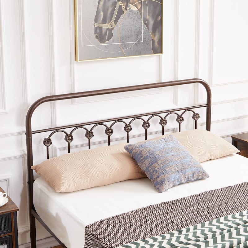 Modern Mental Platform Bed,Antique Purple