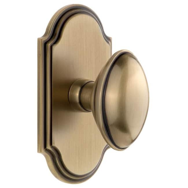 Grandeur Arc Solid Brass Single Dummy Door Knob with Eden Prairie Knob
