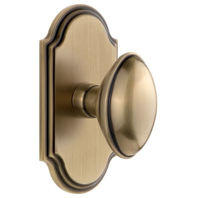 Grandeur Arc Solid Brass Single Dummy Door Knob with Eden Prairie Knob