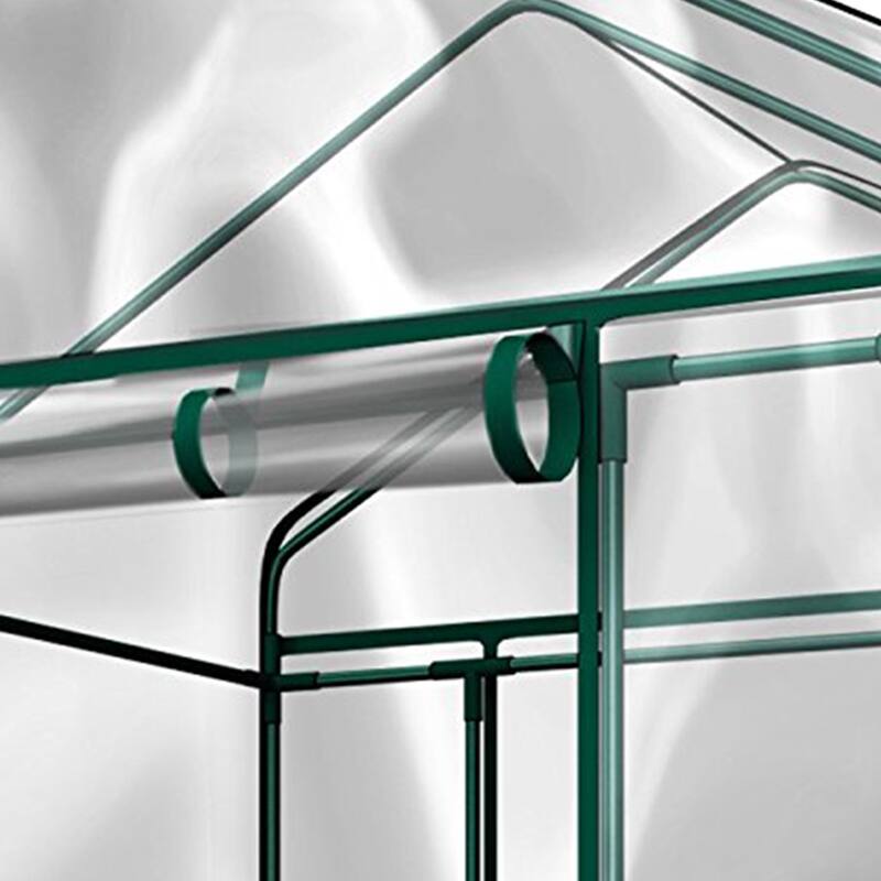 Walk-In Greenhouse with 8 Shelves and PVC Cover for Indoor or Outdoor Use by Home-Complete - 56.3 x 56.3 x 76.7