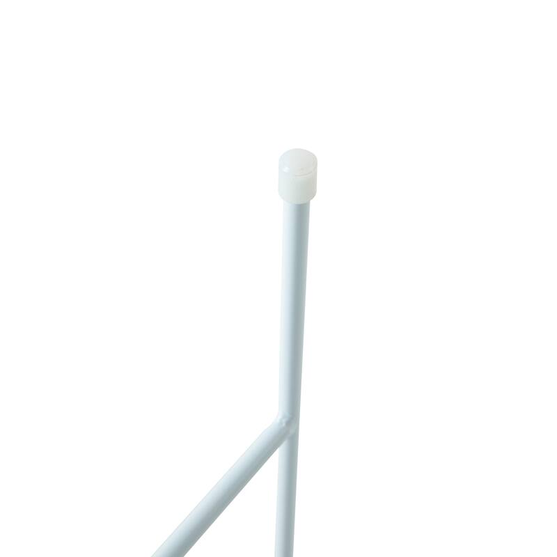 Rossmore Modern MDF Round Ash Wood Veneer Tabletop Side Accent Table with White Stainless Steel Frame for Home or Office