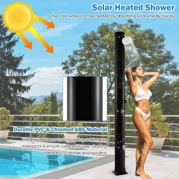 Solar Shower System Solar Heated Outdoor Shower 7.2FT Outdoor Solar Heated Shower 10