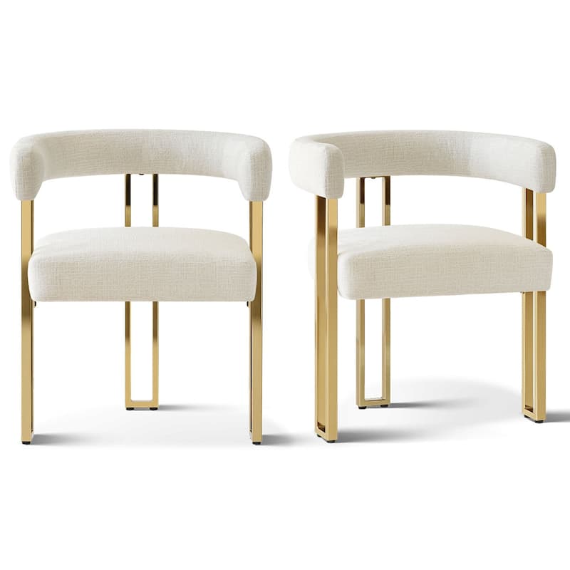 Chenille Upholstered Armchair (Set of 2)