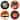 Certified International Scaredy Cat 6-inch Canape/Luncheon Plates, Set of 4 Assorted Designs - 6" Dia. x 0.75"