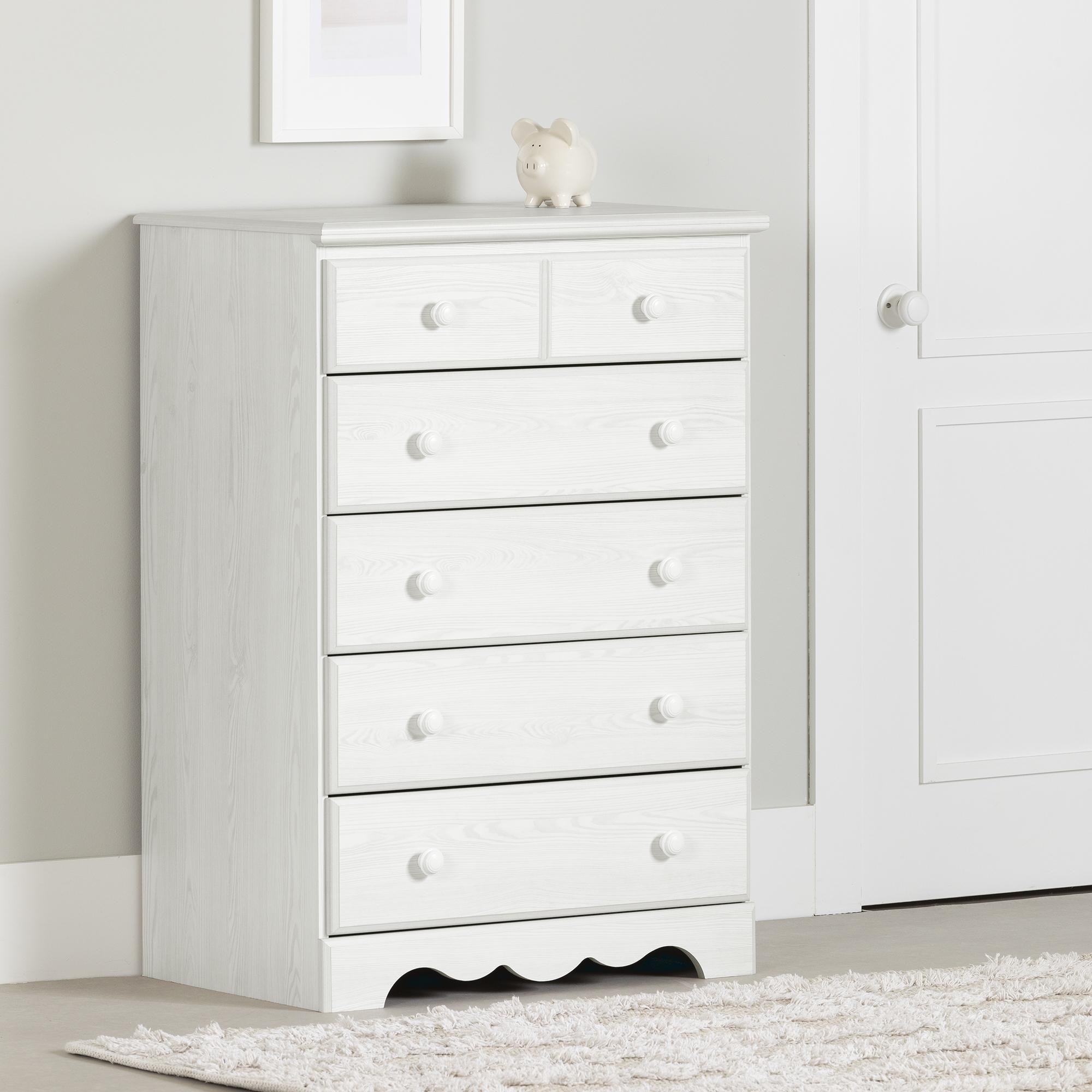 South Shore Summer Breeze 5 Drawer Chest White Pine