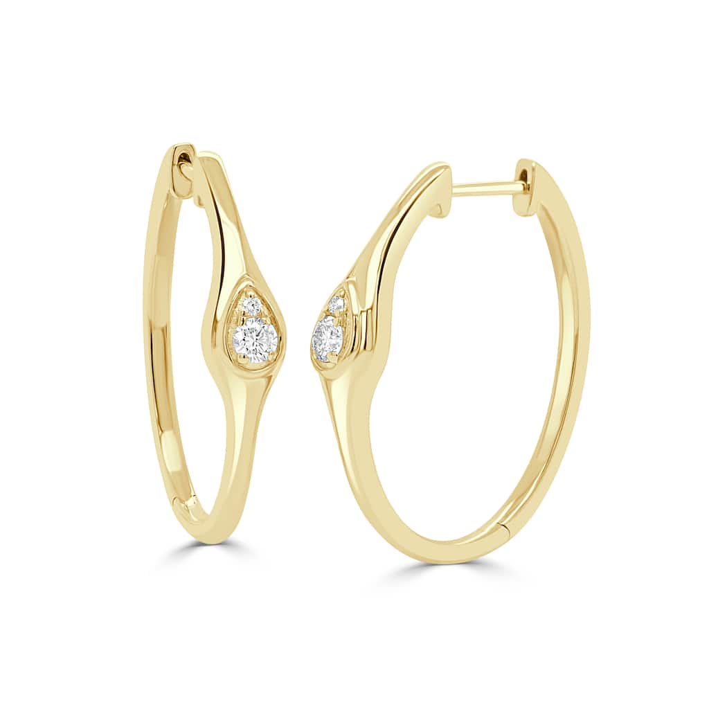 Joelle Collection 14K Yellow Gold Diamond Hoop Earrings