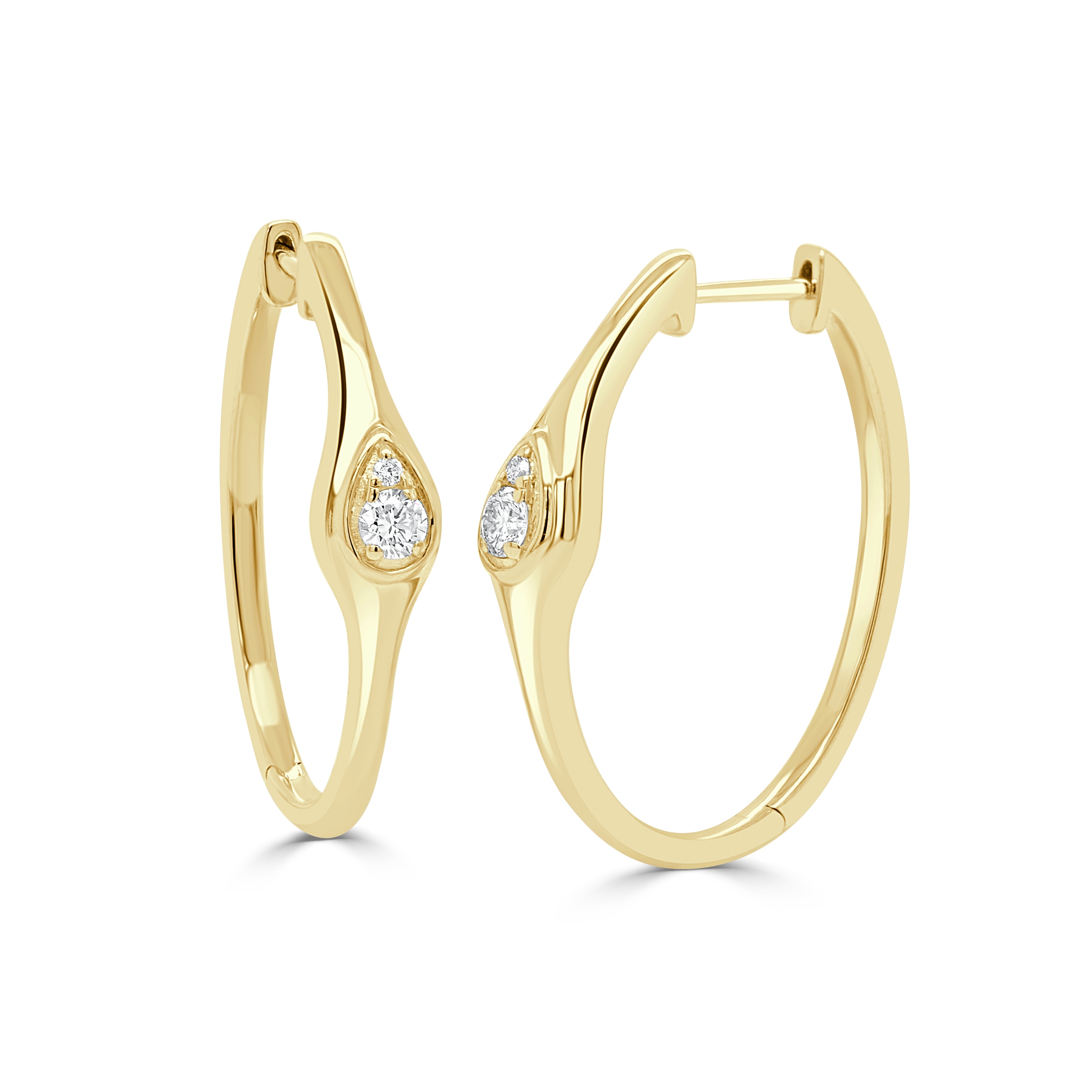 Joelle Collection 14K Yellow Gold Diamond Hoop Earrings