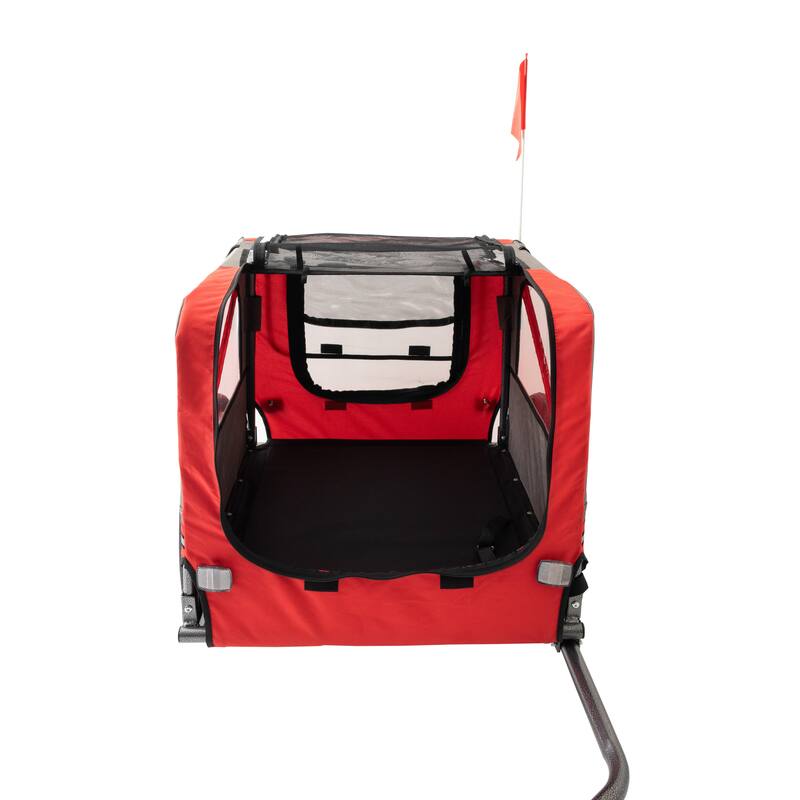 Durable Dog Bike Trailer with 20-Inch Wheels, Zippered Mesh Doors, and 88lb Capacity