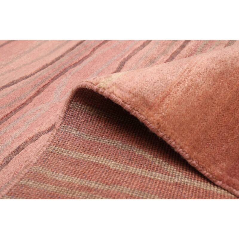 ECARPETGALLERY Hand-knotted Peshawar Ziegler Salmon Wool Rug - 5'0 x 6'10