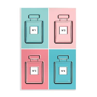 Stupell Pink & Blue Perfumes Wall Plaque Art Design By Martina Pavlova