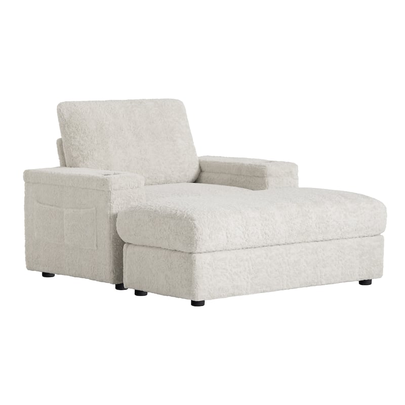 Ultra-Plush Oversized Chaise Lounge with Convertible Storage Ottoman by Harper&Bright Designs