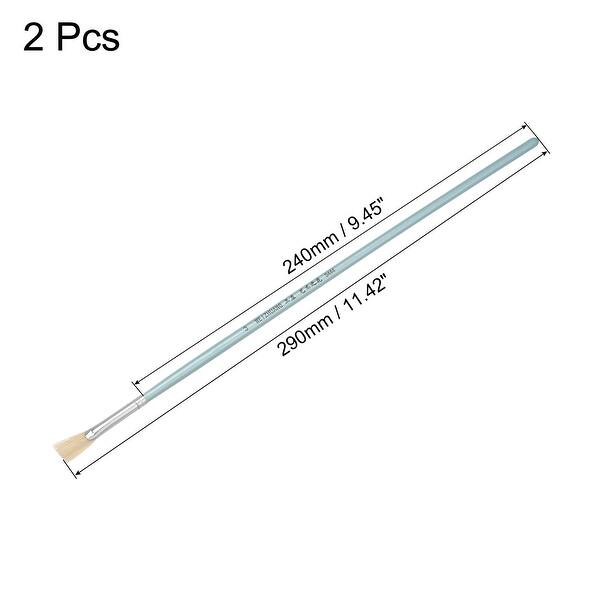 slide 3 of 6, Paint Brushes 0.51" Width Natural Bristle with Blue Wood Handle 2Pcs - 0.51" x 0.12" Blue