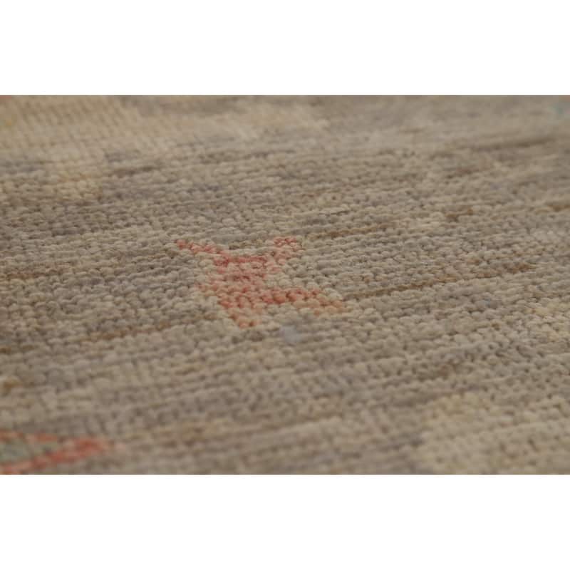 Hand Knotted Oriental 100% Wool Carpet Transitional All-Over Greys & Charcoal Oushak Area Rug - 9' 11'' X 7' 10''