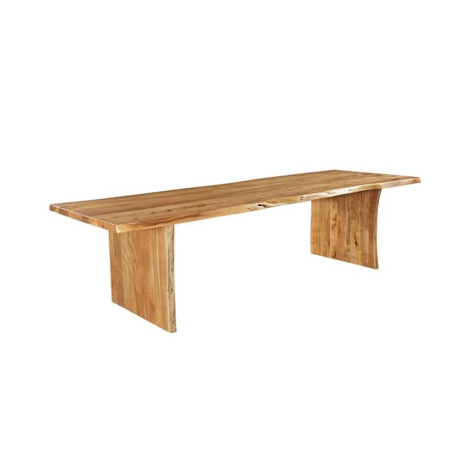 HomeRoots 120" Brown Solid Wood Live Edge Sled Base Dining Table - 120.00 in. x 30.00 in. x 40.00 in.