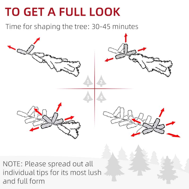 HOMCOM Snow Flocked Pencil Christmas Tree - Realistic Pine Branches, Pine Cones, Red Berries, Auto Open, Green