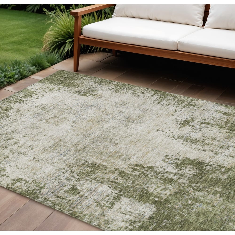 HomeRoots Abstract Transitional Rectangle Outdoor Rug
